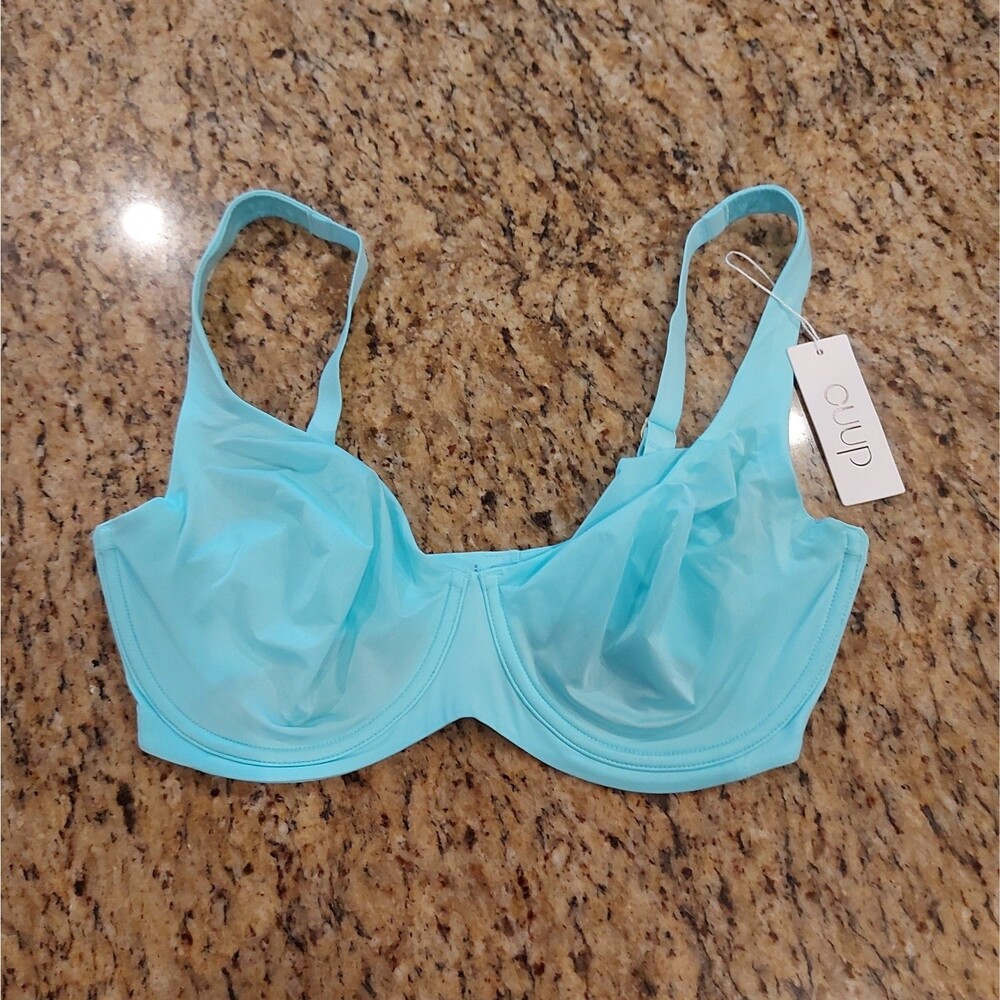 NWT CUUP Bra THE SCOOP Micro Aquamarine 36E Unlined Underwire NWT Adj Strap